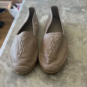 Saint Laurent Beige Leather Loafers